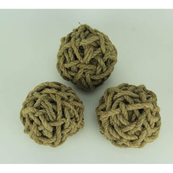 6 Inch Diameter Cole Twine Decorative Rope Balls Set of 3 - Picture 2 of 3